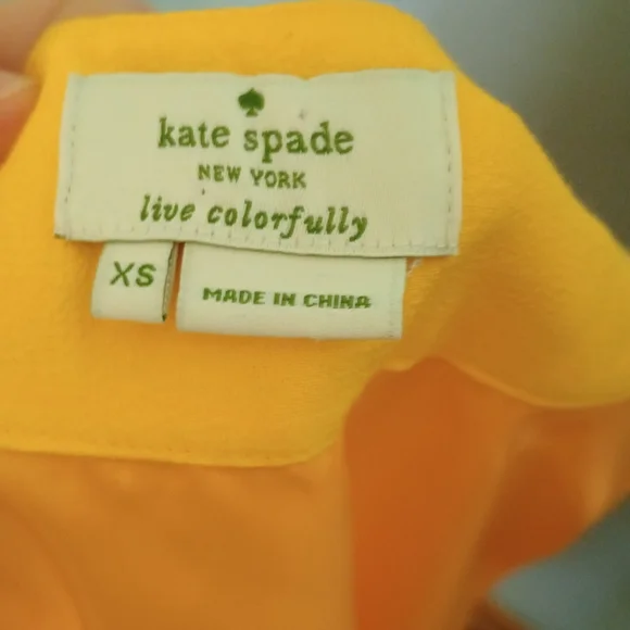 Kate Spade New York Yellow Sleeveless Top With A Bow Ruffle Accent - Picture 6 of 6